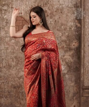 Brick Red Saree