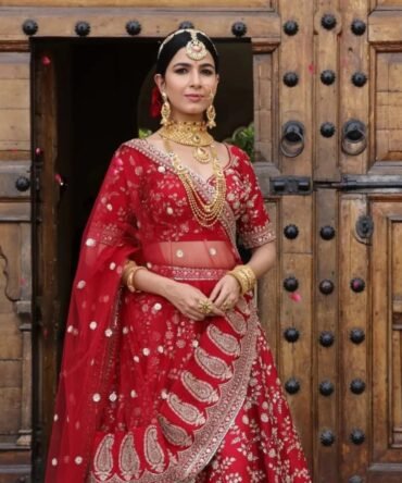 Dark Maroon Red Lehenga