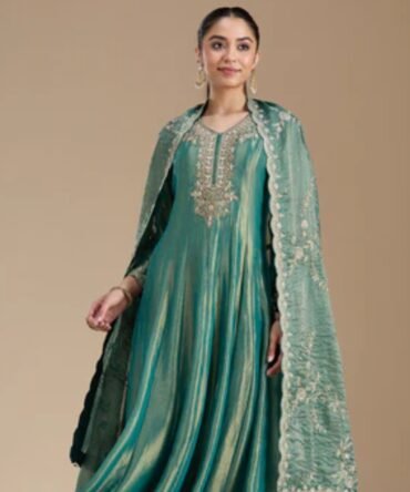 Teal Forest Green Festive & Ethnic Dresse