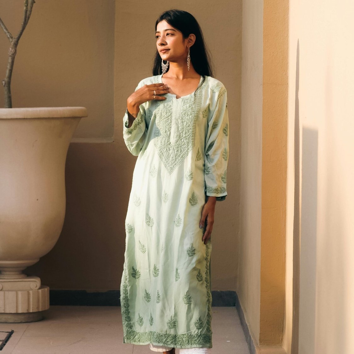 Pale Sage Green Kurti